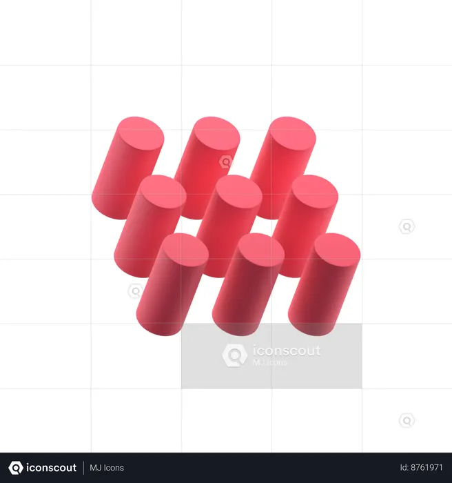 Cylinders  3D Icon