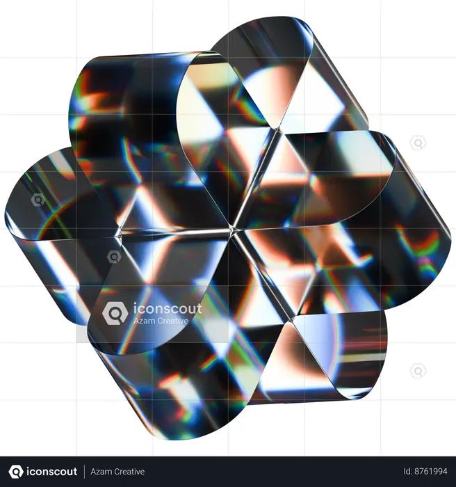 Cylindrical Half Star  3D Icon