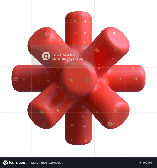 Cylindrical Star  3D Illustration