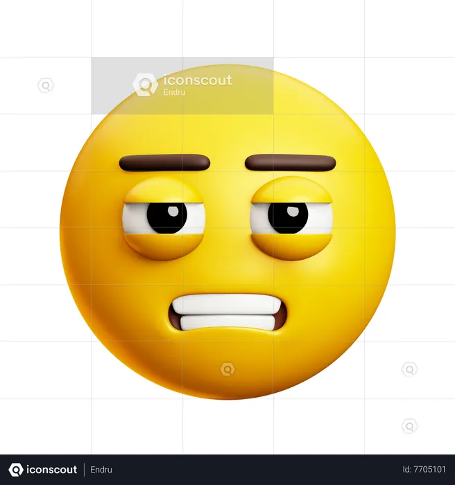 Cynical Look Emoji 3D Icon