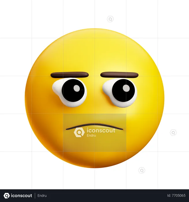 Cynical Look Emoji 3D Icon