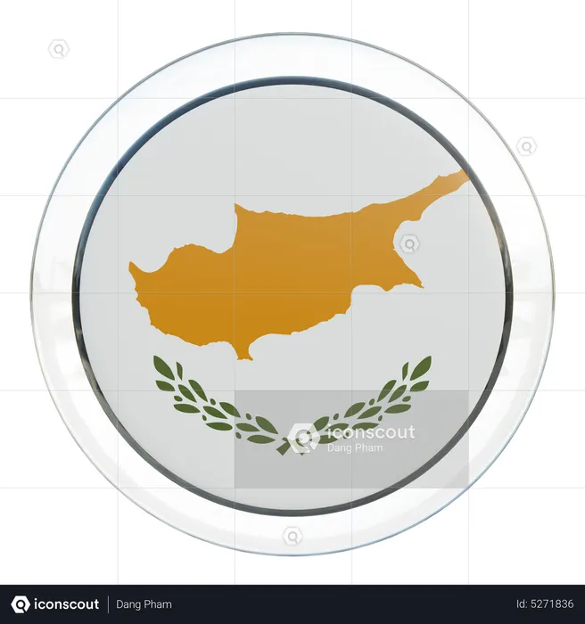 Cyprus Round Flag Flag 3D Icon