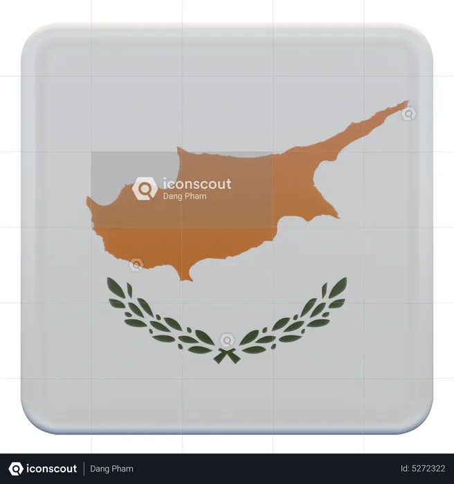 Cyprus Square Flag Flag 3D Icon