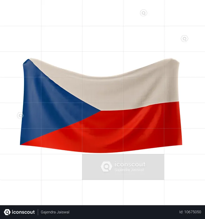 체코 국기 Flag 3D Icon