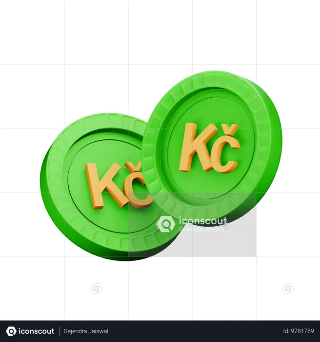 Czech koruna  3D Icon