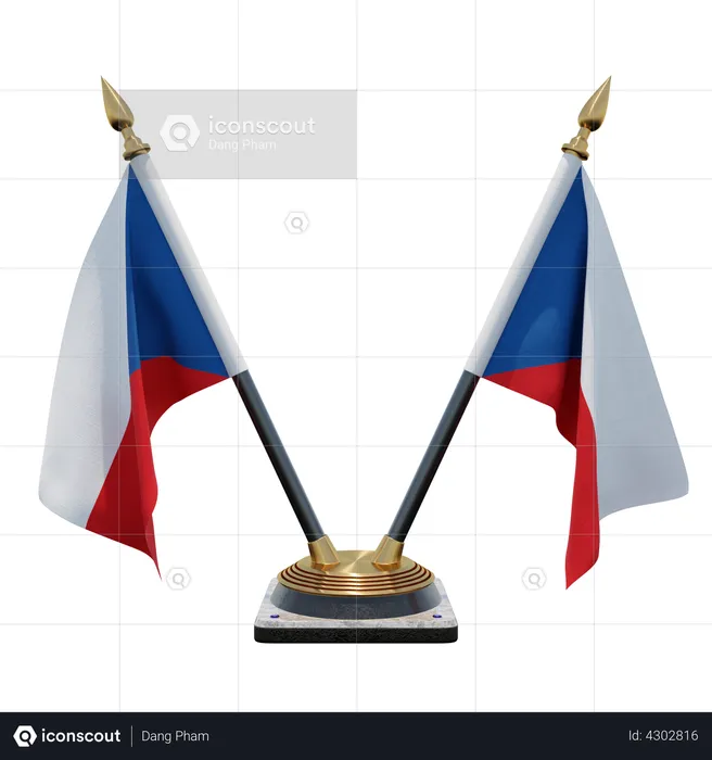 Czech Republic Double Desk Flag Stand Flag 3D Flag