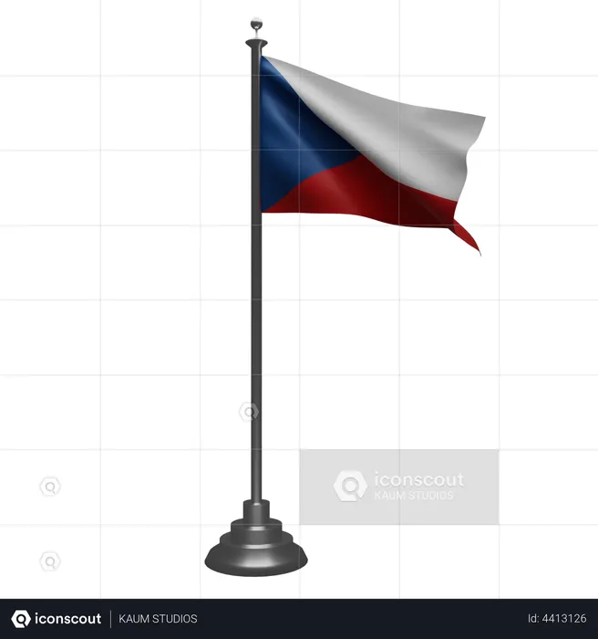 Czech Republic Flag  3D Illustration