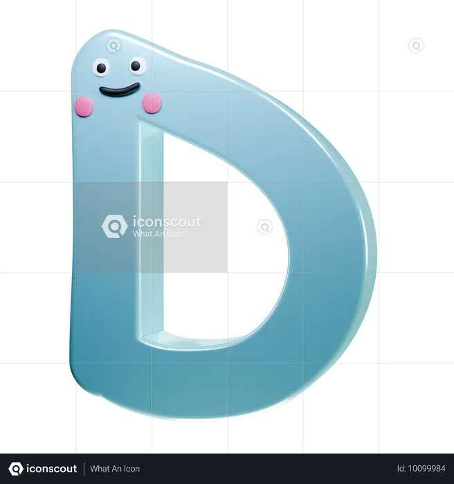 D alphabet  3D Icon