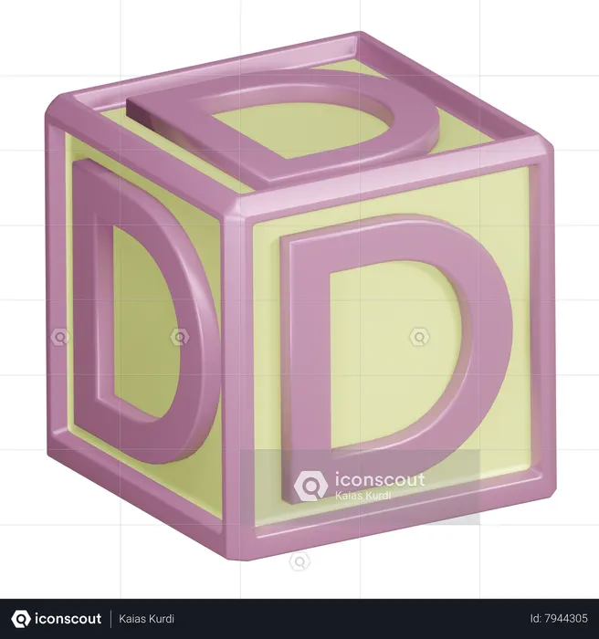 D Alphabet Letter  3D Icon