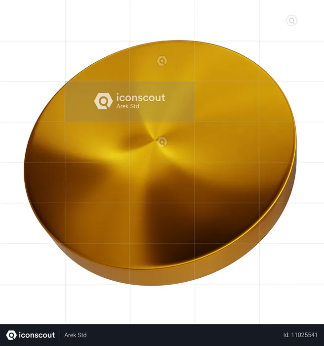 D cylindre d'or abstrait  3D Icon