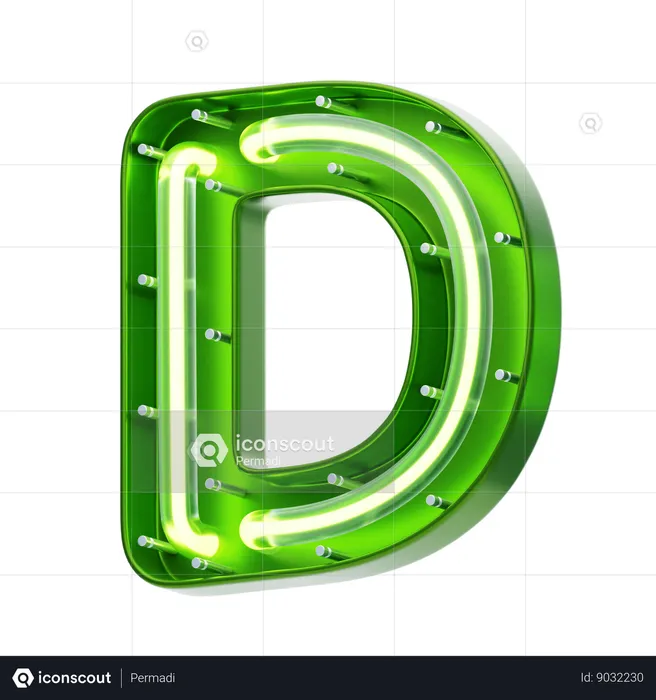 D Letter Shape Neon Text  3D Icon