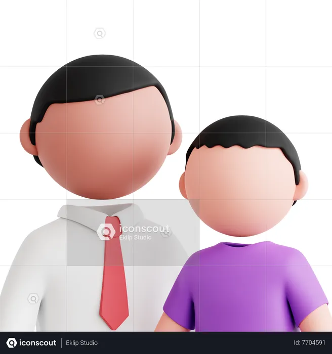 Dad And Son  3D Icon