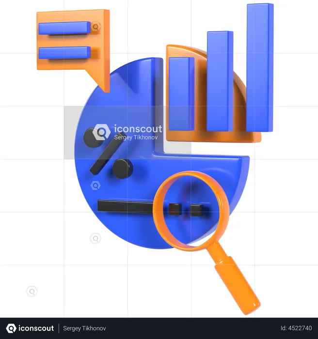 Dados de análise de negócios  3D Illustration