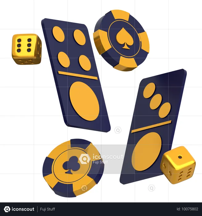 Dados de dominó con fichas  3D Icon