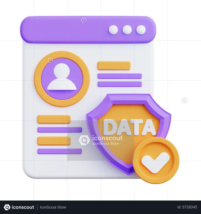 Dados pessoais seguros  3D Icon