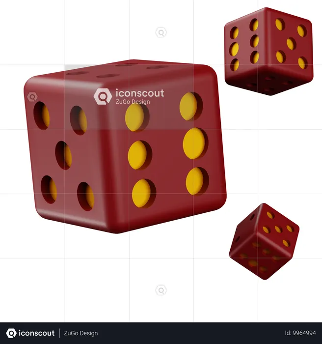 Dados rojos  3D Icon