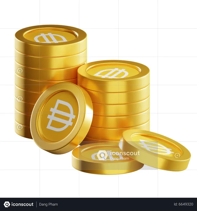Dai Coin Stacks  3D Icon