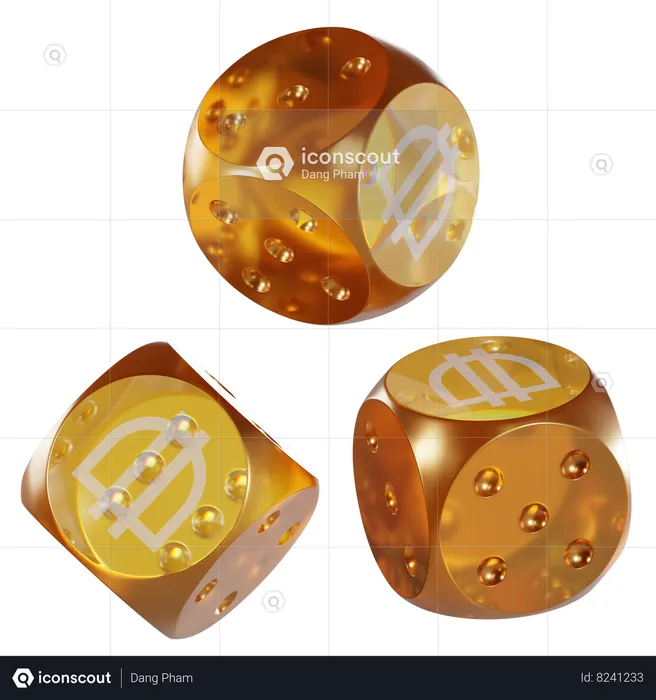 Dados de vidrio dai cripto  3D Icon