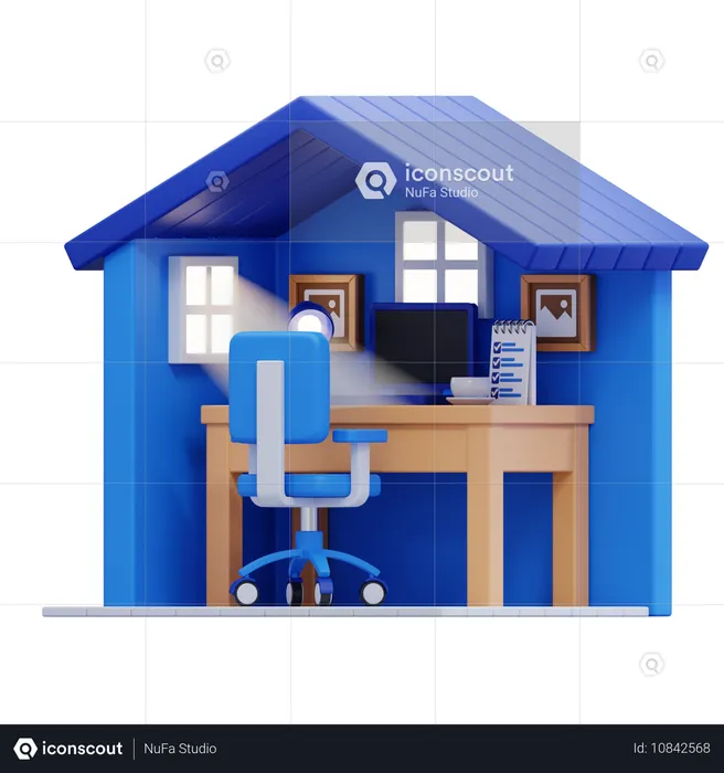 Daily life working from home  3D Icon