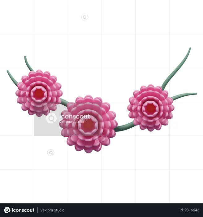 Decoración floral de dalia  3D Icon