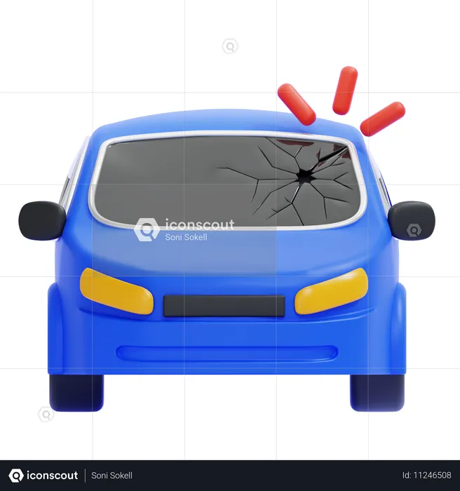 Damaged Windshield  3D Icon