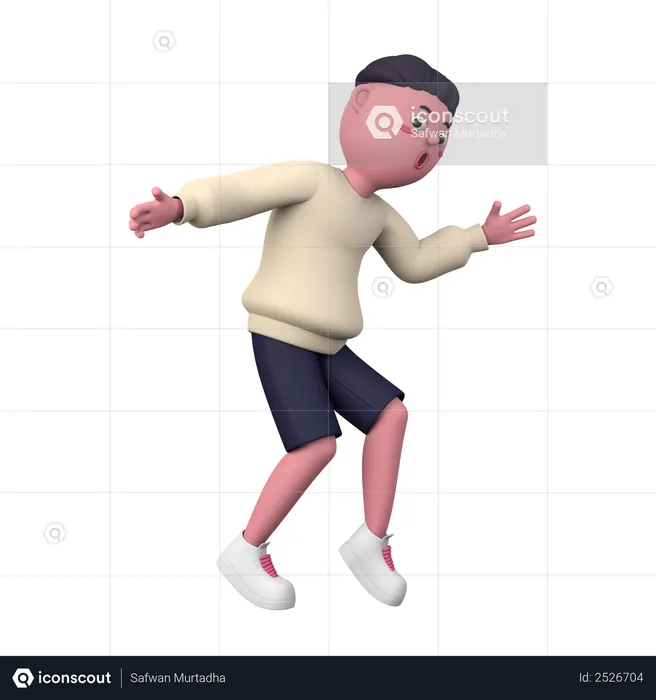 Dancing boy  3D Illustration