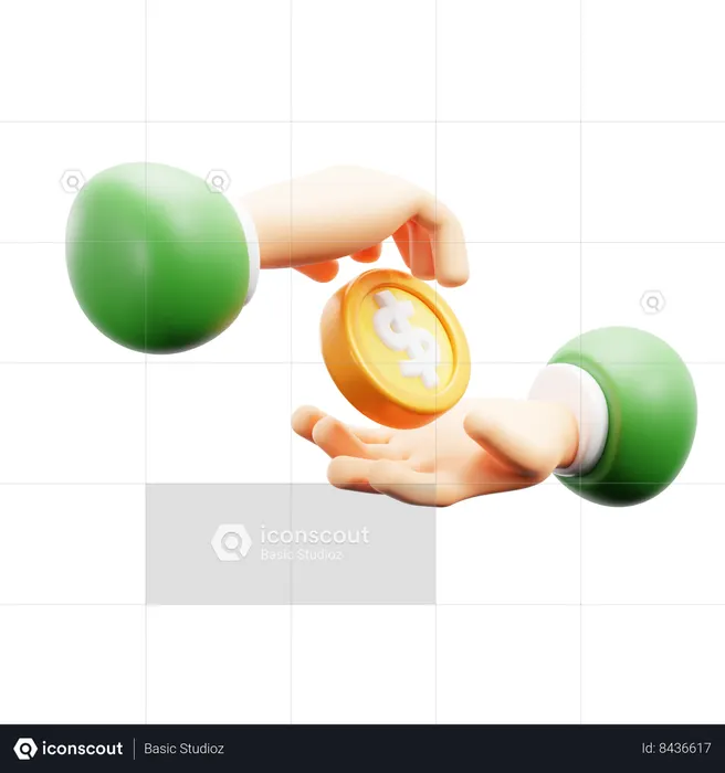 Dando dinheiro  3D Icon