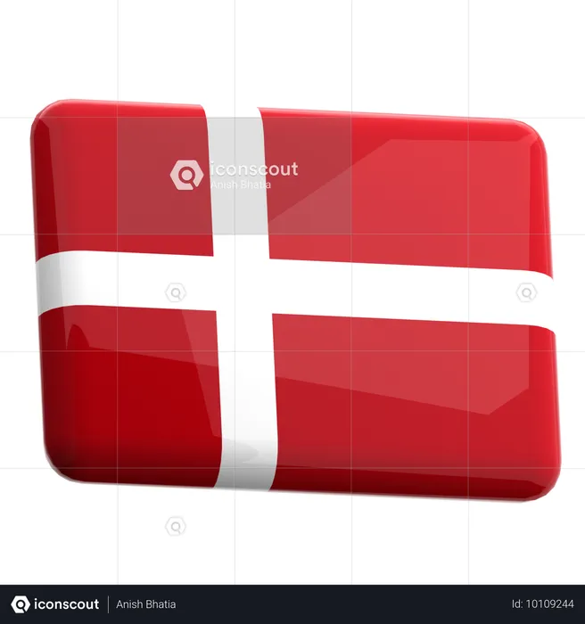 Danemark Flag 3D Icon