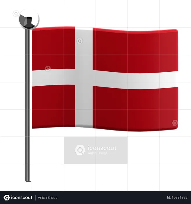 Dänemark Flag 3D Icon