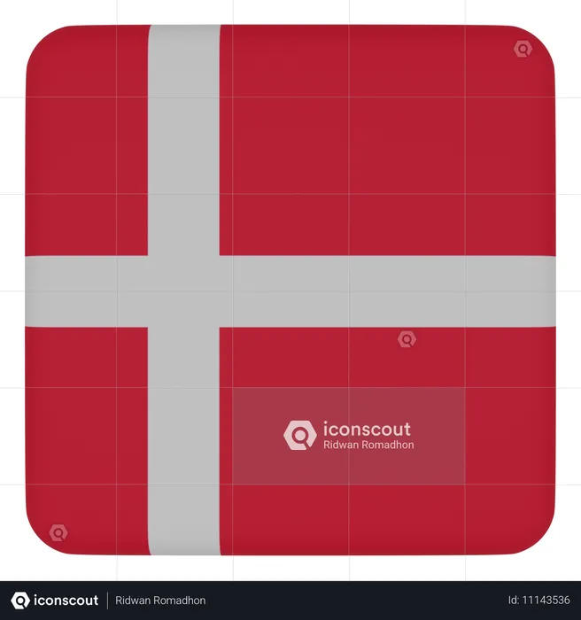 Danemark Flag 3D Icon