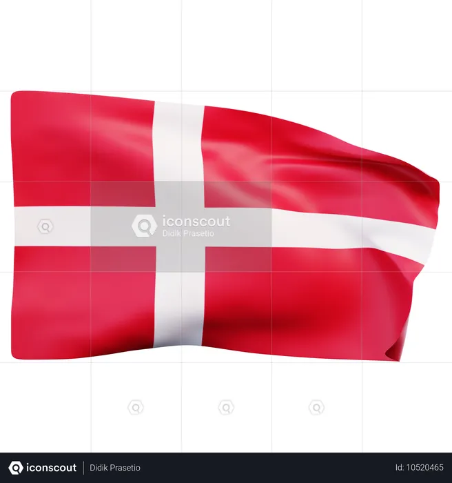 Dänemark Flagge Flag 3D Icon