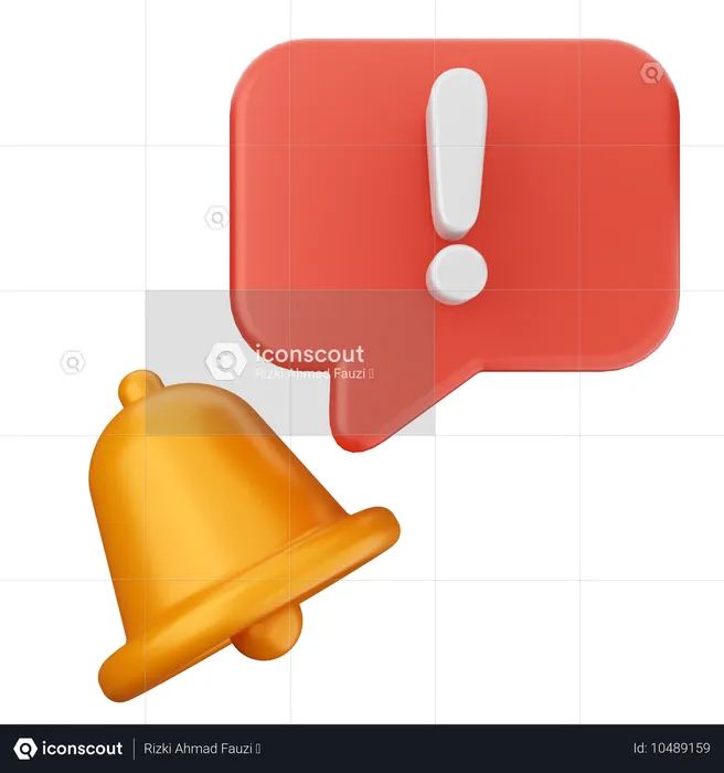 Danger Notification Bell  3D Icon