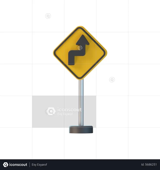 Dangerous Turn  3D Icon