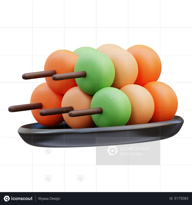 Dango Dumplings  3D Icon