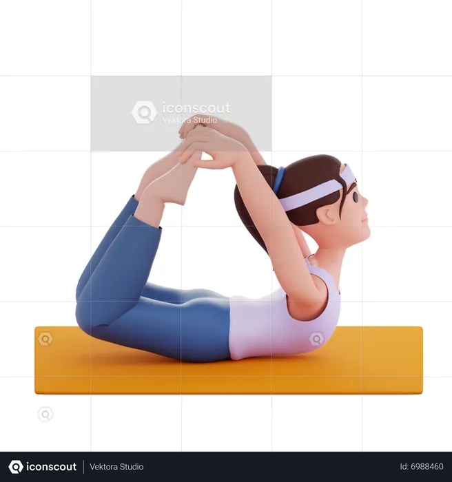 Danurasa Pose Yoga Pose  3D Illustration