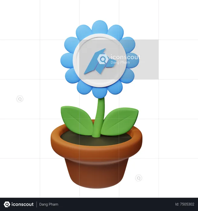 Dao Crypto Plant Pot  3D Icon