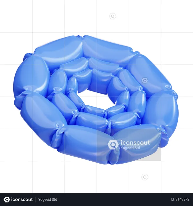 Dark blue balloon  3D Icon