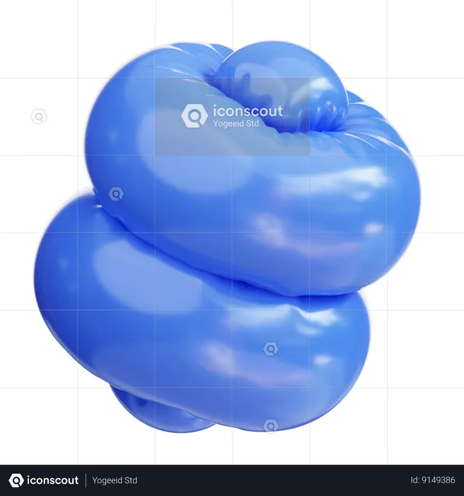 Dark blue inflatable balloon  3D Icon