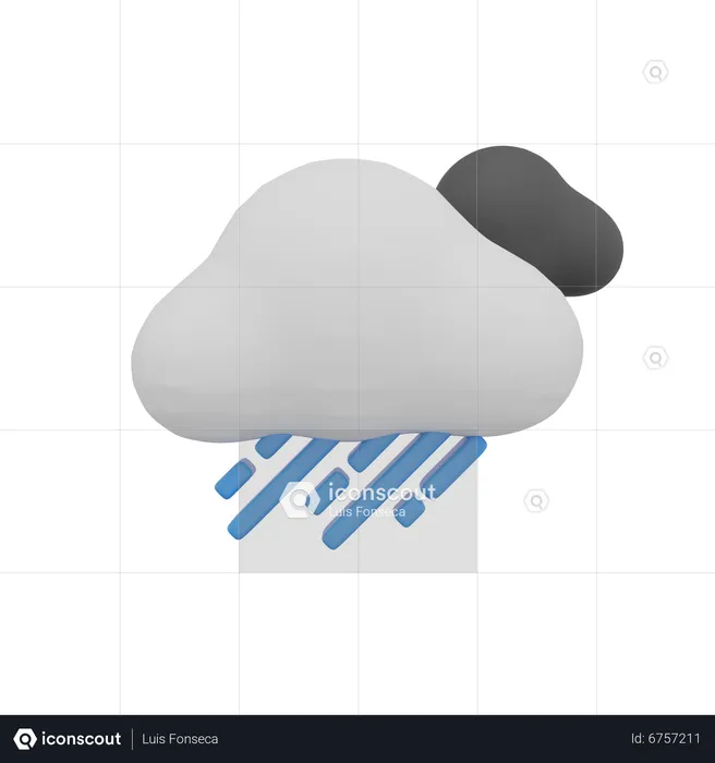 Dark Cloud Rain Storm Weather  3D Icon
