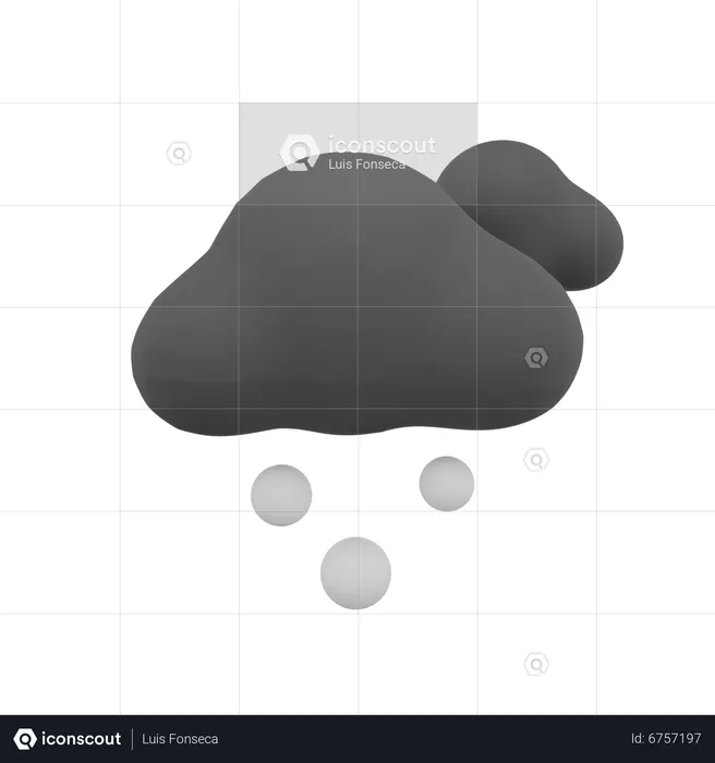 Dark Cloud Snow Weather  3D Icon