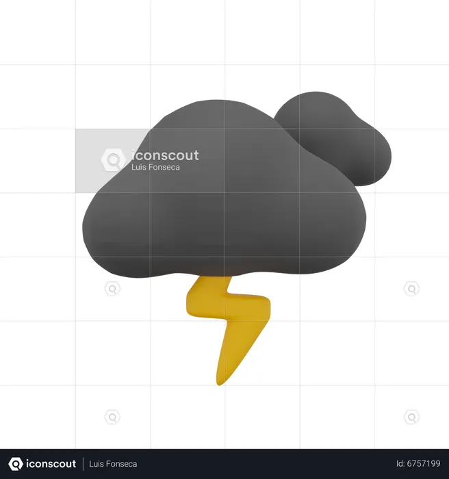 Dark Cloud Thunder Weather  3D Icon
