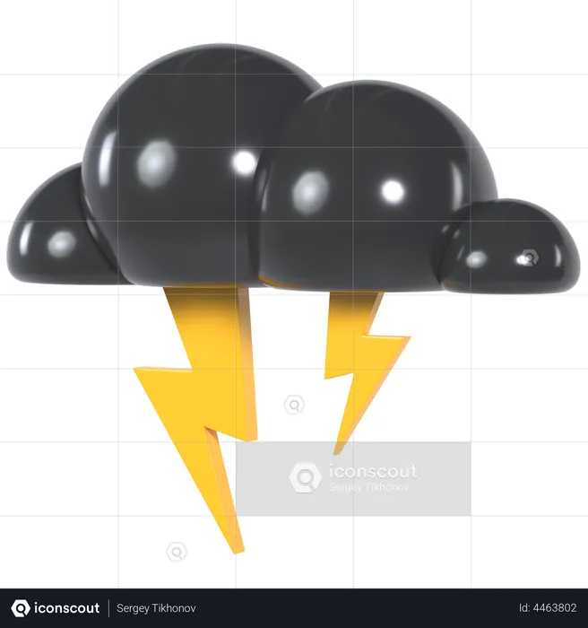Dark Cloud Thunderstorm  3D Illustration