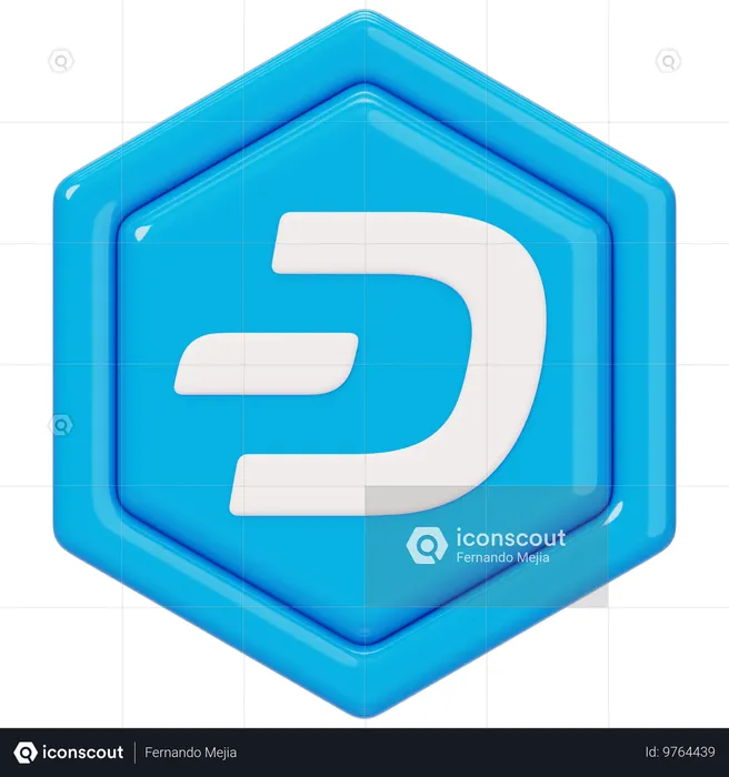 Dash (DASH) Badge  3D Icon