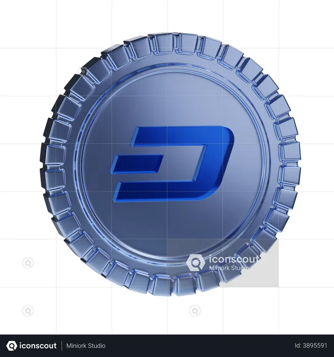 Dash Coin  3D Illustration