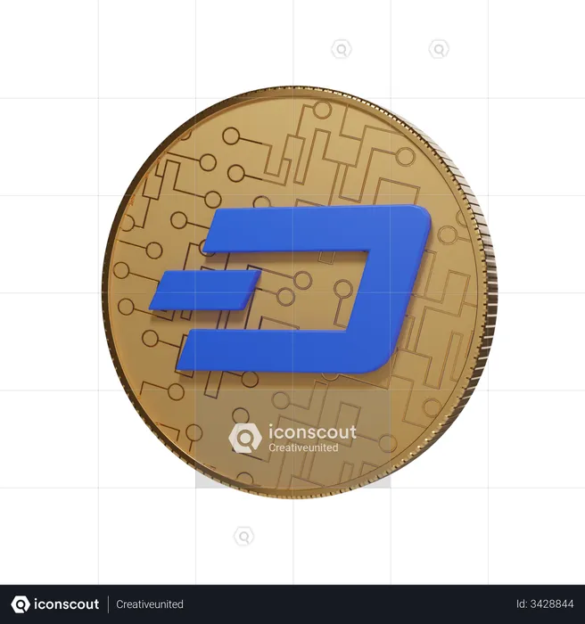 Dash Coin  3D Illustration