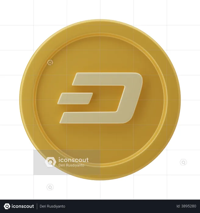 Dash Coin  3D Illustration