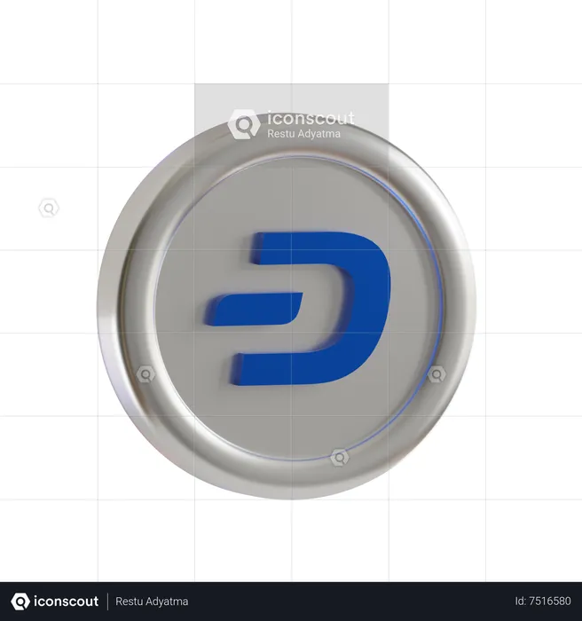 Dash Coin  3D Icon