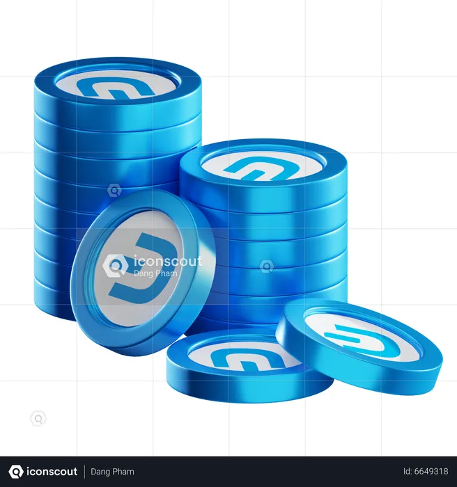 Dash Coin Stacks  3D Icon