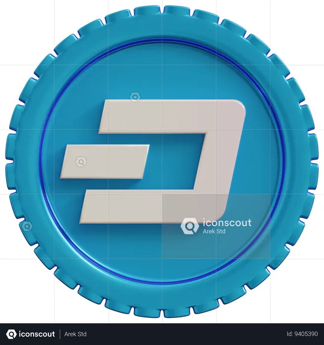 Dash Crypto  3D Icon
