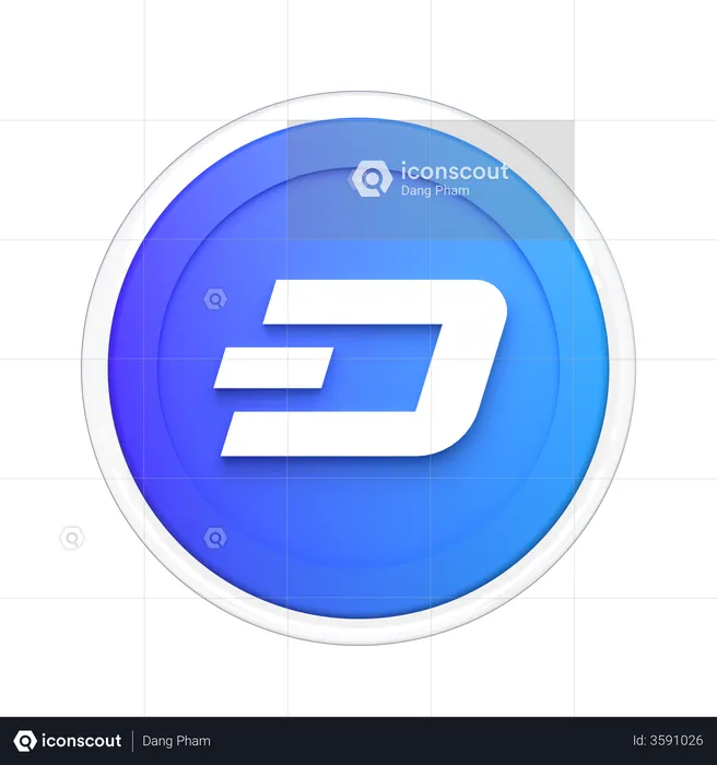 Dash Crypto  3D Illustration